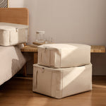 Cotton Linen Storage Bag with Window – Clothes & Quilt Organizer