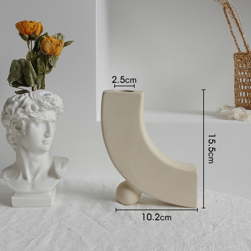 Simple Ceramic Vases – Minimalist Art Vases for Dried Flower Arrangements and Home Decoration
