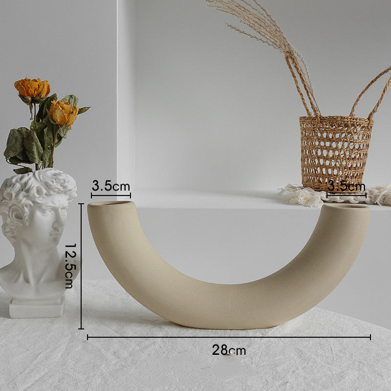 Simple Ceramic Vases – Minimalist Art Vases for Dried Flower Arrangements and Home Decoration