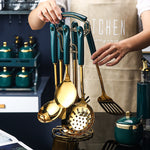 7-Piece Stainless Steel & Silicone Kitchen Utensil Set – Cooking and Serving Tools