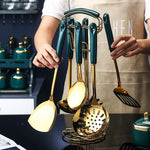 7-Piece Stainless Steel & Silicone Kitchen Utensil Set – Cooking and Serving Tools