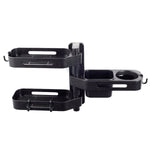 Black car cup holder with two additional trays on a white background