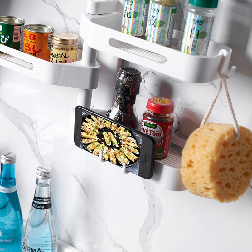 Rotating Wall-Mounted Storage Box – Punch-Free Organizer for Kitchen and Bathroom