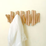 Solid Wood Folding Clothes Rack – Punch-Free Wall Hook for Entrance or Door