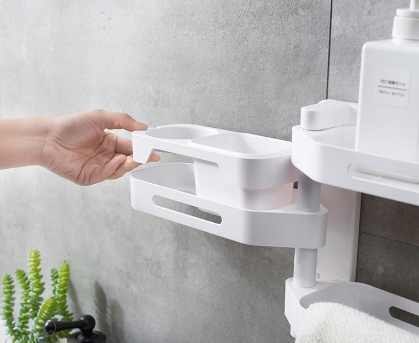 Rotating Wall-Mounted Storage Box – Punch-Free Organizer for Kitchen and Bathroom