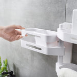 Rotating Wall-Mounted Storage Box – Punch-Free Organizer for Kitchen and Bathroom