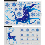 Christmas Elk and Snowflake Wall Stickers – Removable Window Decals for Holiday Home Decoration