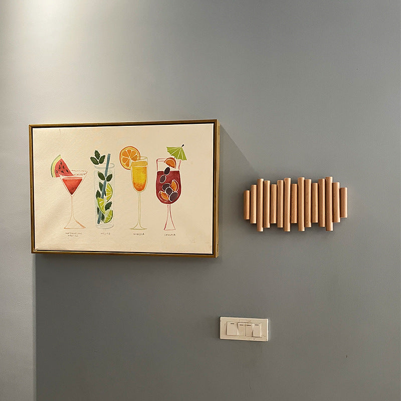 Solid Wood Folding Clothes Rack – Punch-Free Wall Hook for Entrance or Door