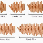 Solid Wood Folding Clothes Rack – Punch-Free Wall Hook for Entrance or Door