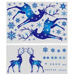 Christmas Elk and Snowflake Wall Stickers – Removable Window Decals for Holiday Home Decoration